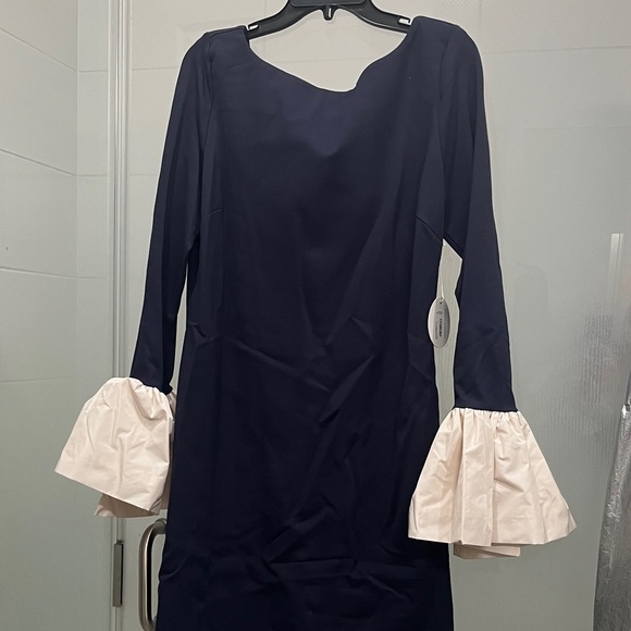 NWT STAUD Hawthorne Dress with Cream Bell Sleeves - Picture 3 of 8